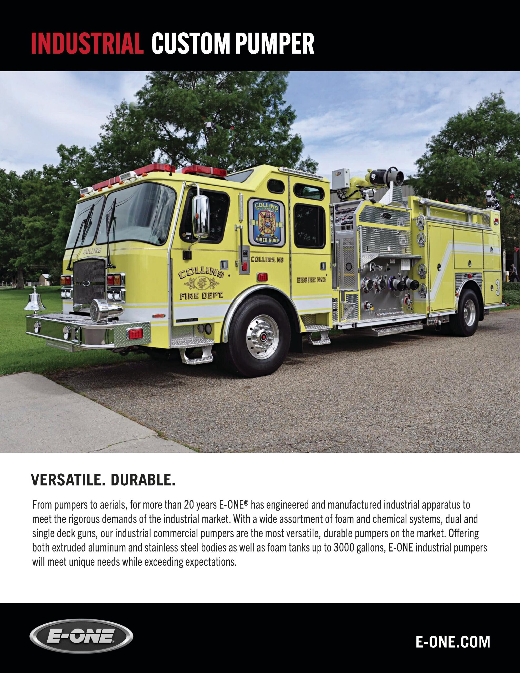 E-ONE Industrial Custom Pumper Sell Sheet